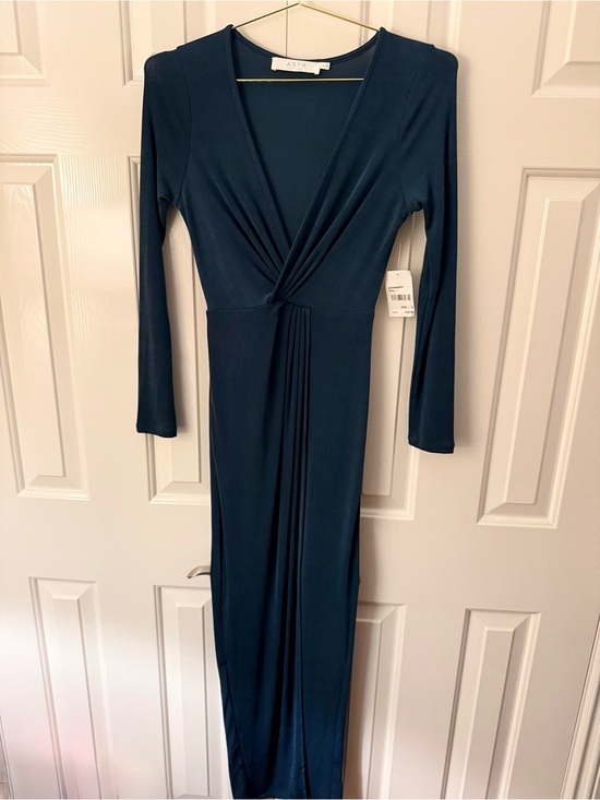 Astr Dresses & Skirts - ASTR The Label Twist-Front Stretch Jersey Gown Deep Teal S NWT
